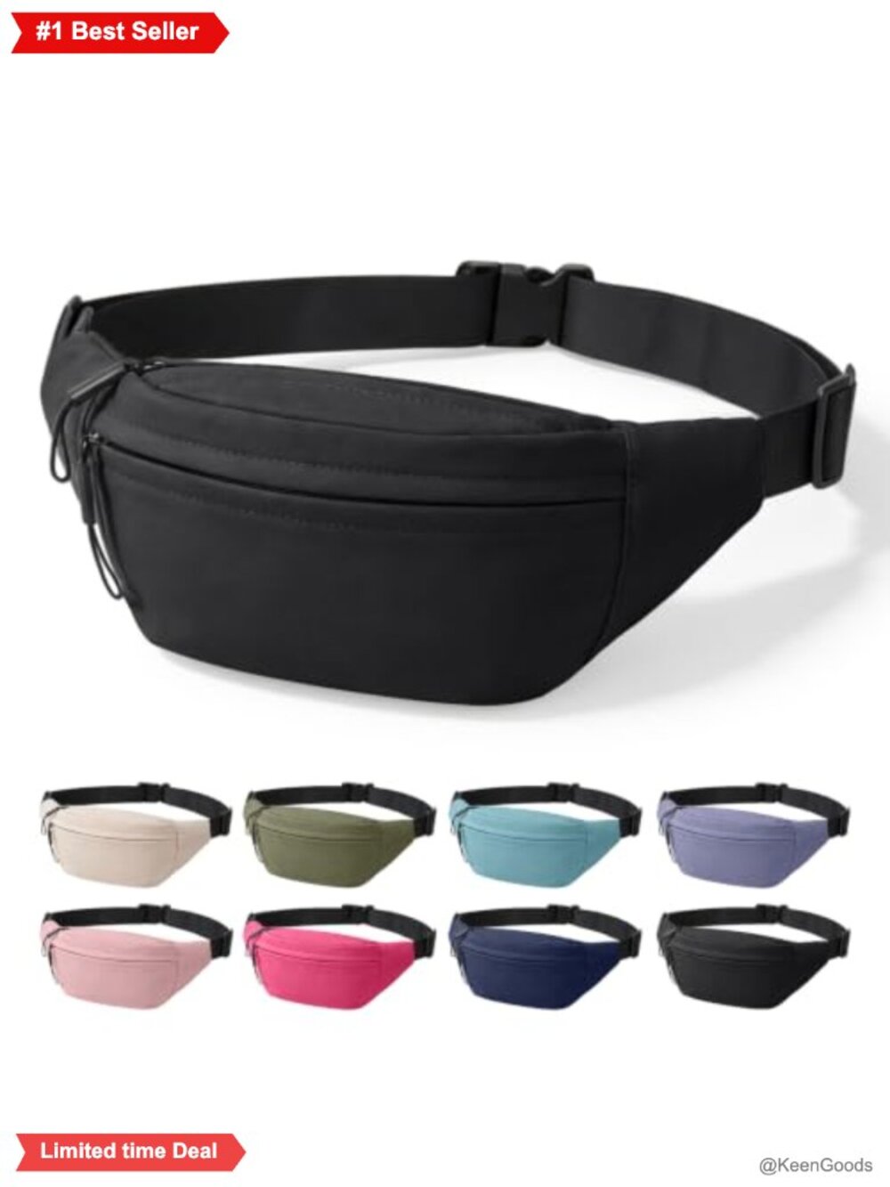 Nylon Fanny Pack Waist Bag Crossbody Running Belt